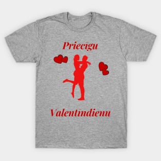 Priecīgu valentīndienu latviski latviešu valoda T-Shirt